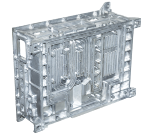 Communications electronics part of die casting